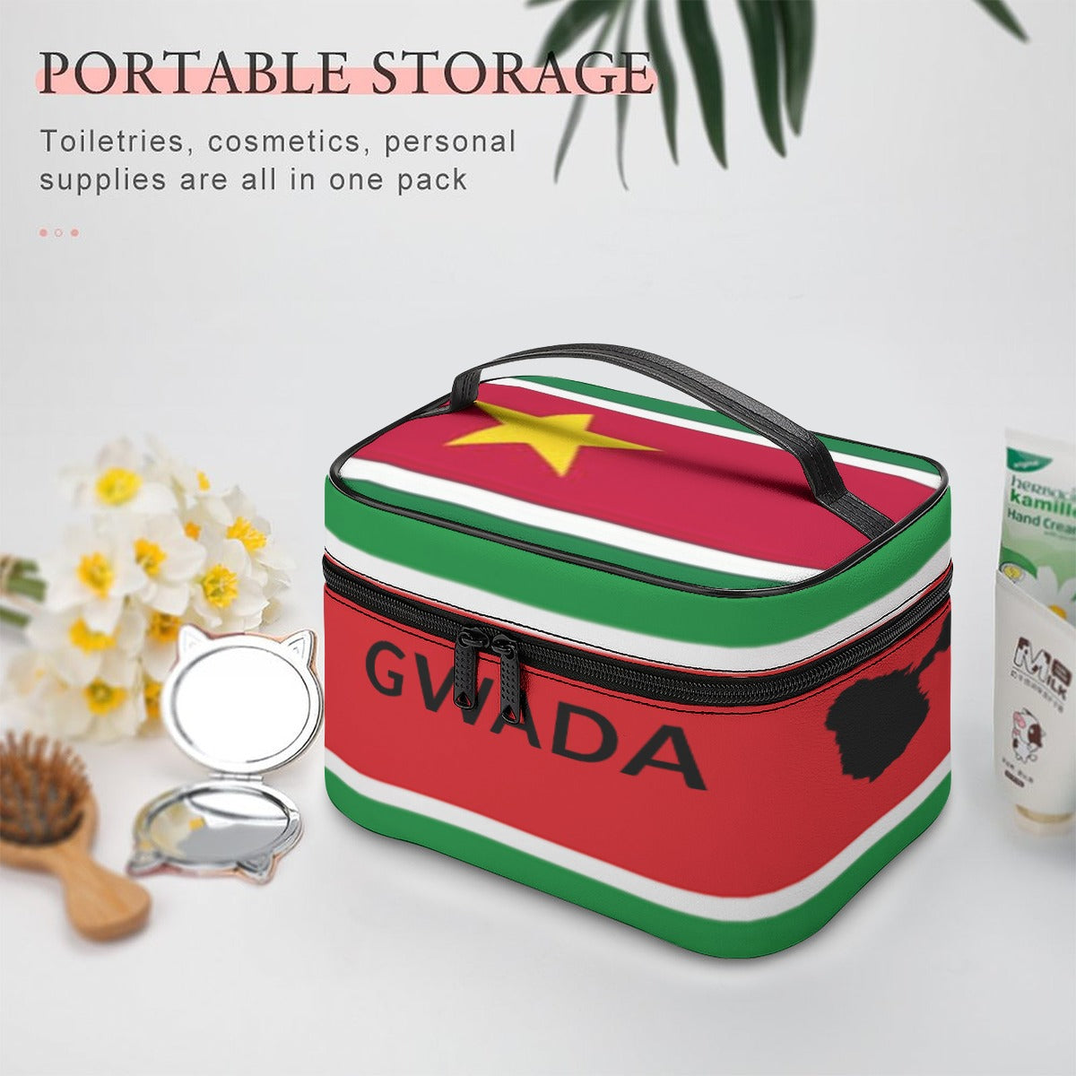 💼 Trousse de Toilette GWADA - Grande Capacité Voyage | Drapeau Guadeloupe