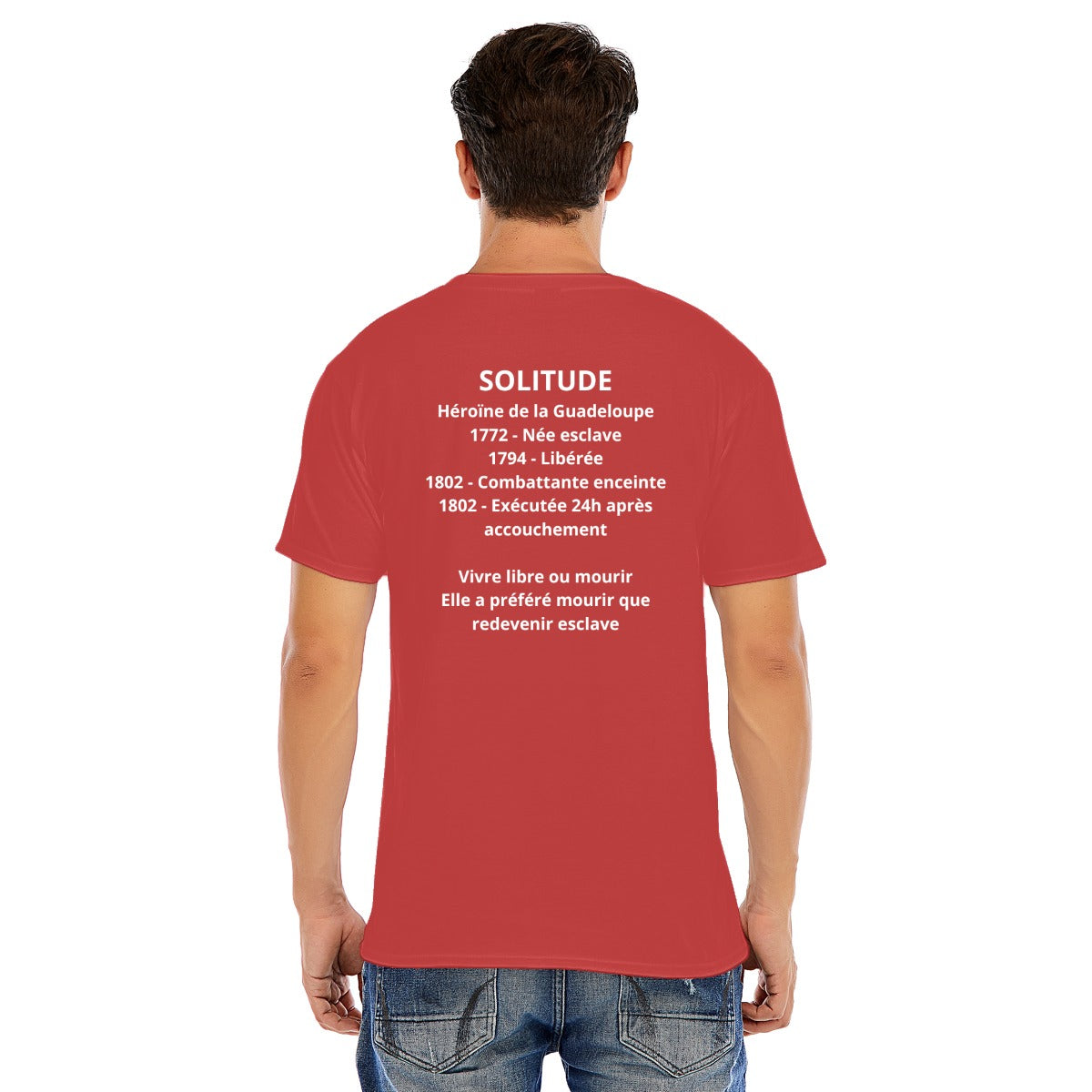 ✊🏾 T-shirt SOLITUDE Rouge- Héroïne Guadeloupe 1802