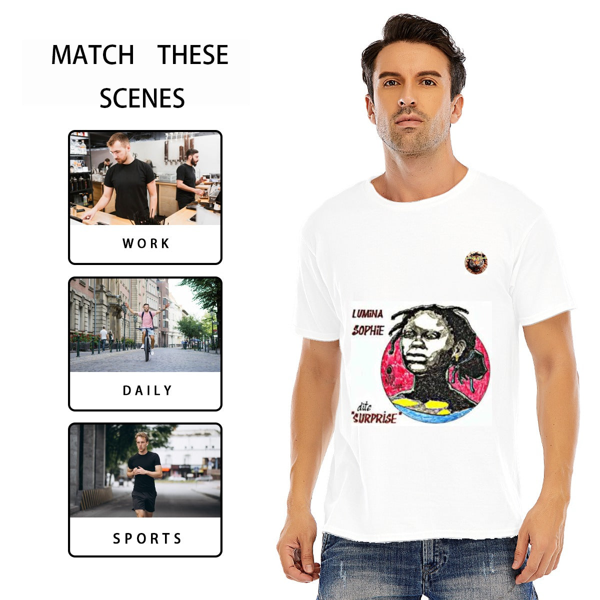 T-shirt Unisex LUMINA SOPHIE Blanc - Héroïne Martiniquaise